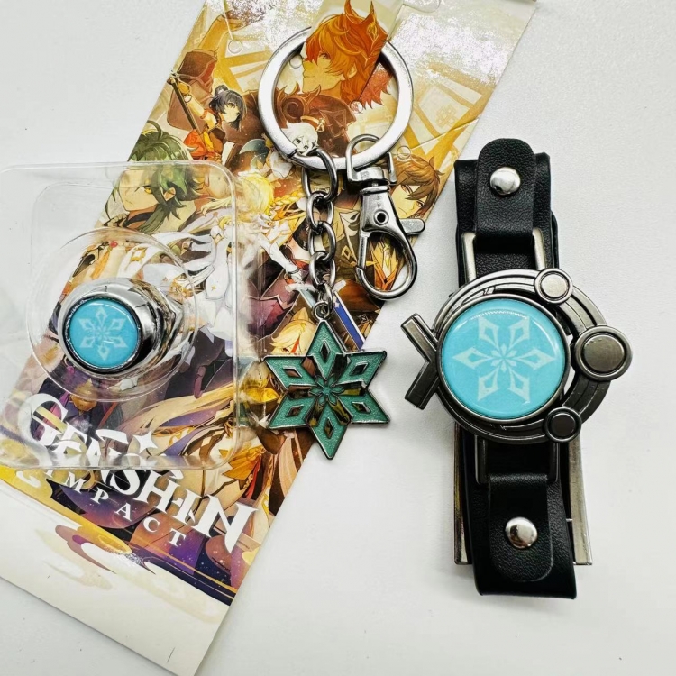 Genshin Impact Anime Surrounding Ring Key Buckle Handle Band 3 Piece Set