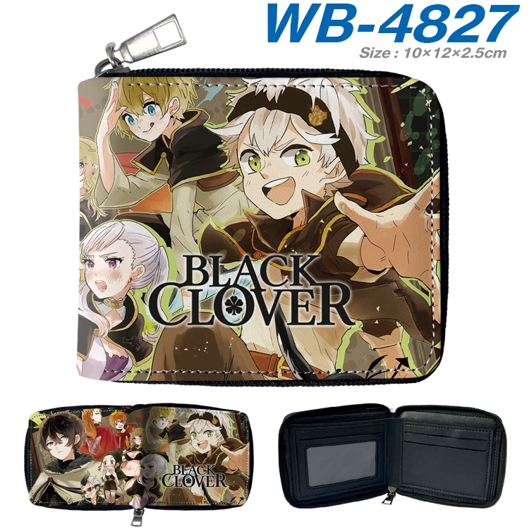 Black Clover Anime color short full zip folding wallet 10x12x2.5cm WB-4827A