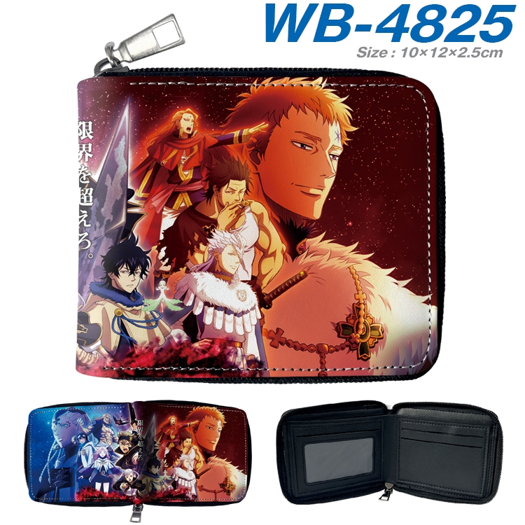 Black Clover Anime color short full zip folding wallet 10x12x2.5cm WB-4825A