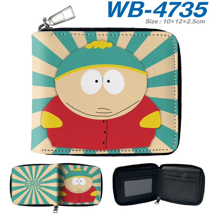 South Park Anime color short full zip folding wallet 10x12x2.5cm WB-4735A