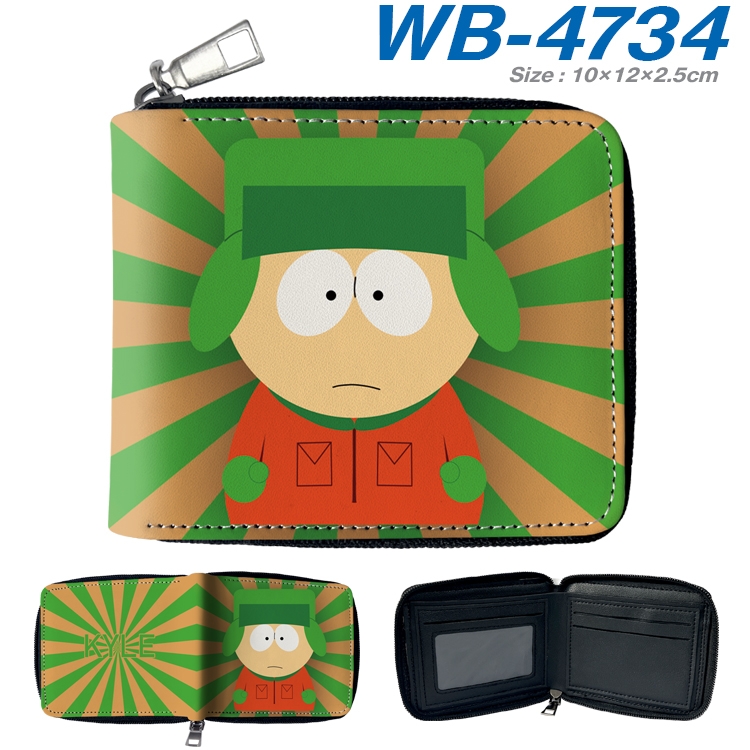 South Park Anime color short full zip folding wallet 10x12x2.5cm  WB-4734A
