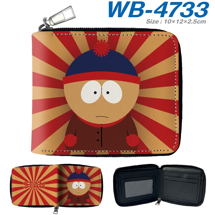 South Park Anime color short full zip folding wallet 10x12x2.5cm WB-4733A