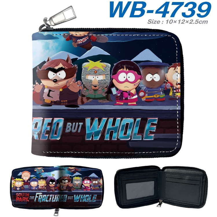 South Park Anime color short full zip folding wallet 10x12x2.5cm WB-4739A