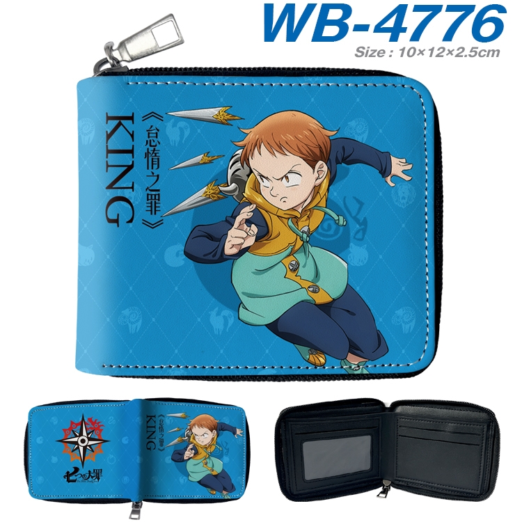 The Seven Deadly Sins Anime color short full zip folding wallet 10x12x2.5cm WB-4776A