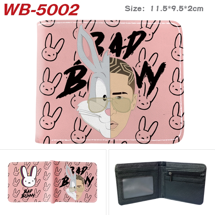 Bad Bunny Animation color PU leather half fold wallet 11.5X9X2CM  WB-5002A