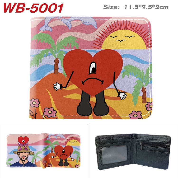 Bad Bunny Animation color PU leather half fold wallet 11.5X9X2CM WB-5001A