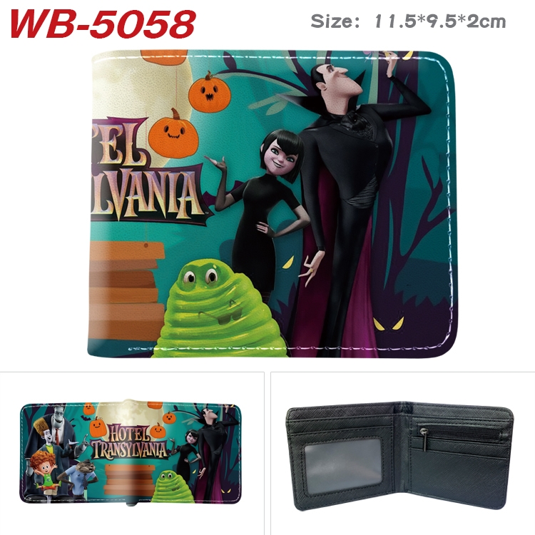 hotel Transylvania Animation color PU leather half fold wallet 11.5X9X2CM WB-5058A