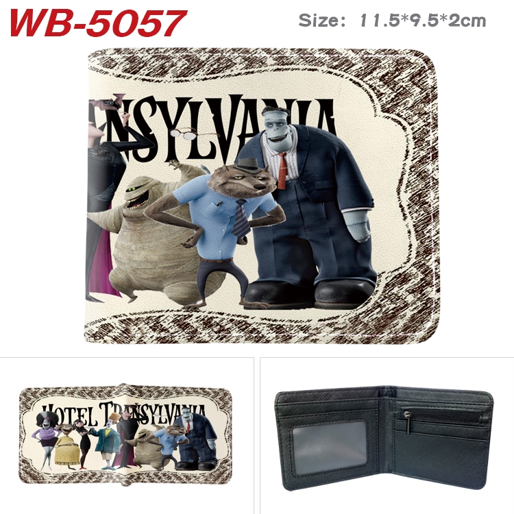 hotel Transylvania Animation color PU leather half fold wallet 11.5X9X2CM  WB-5057A