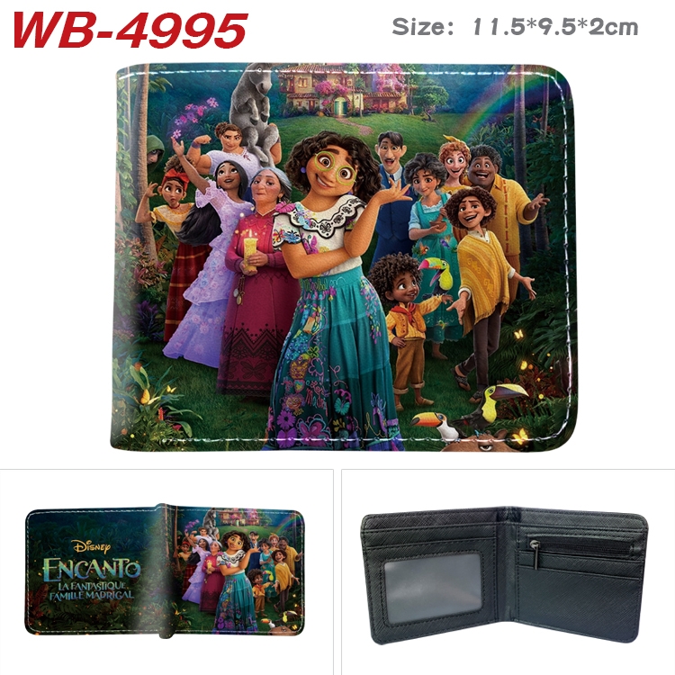 full house of magic Animation color PU leather half fold wallet 11.5X9X2CM WB-4995A