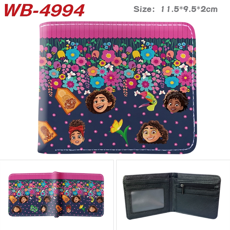 full house of magic Animation color PU leather half fold wallet 11.5X9X2CM WB-4994A