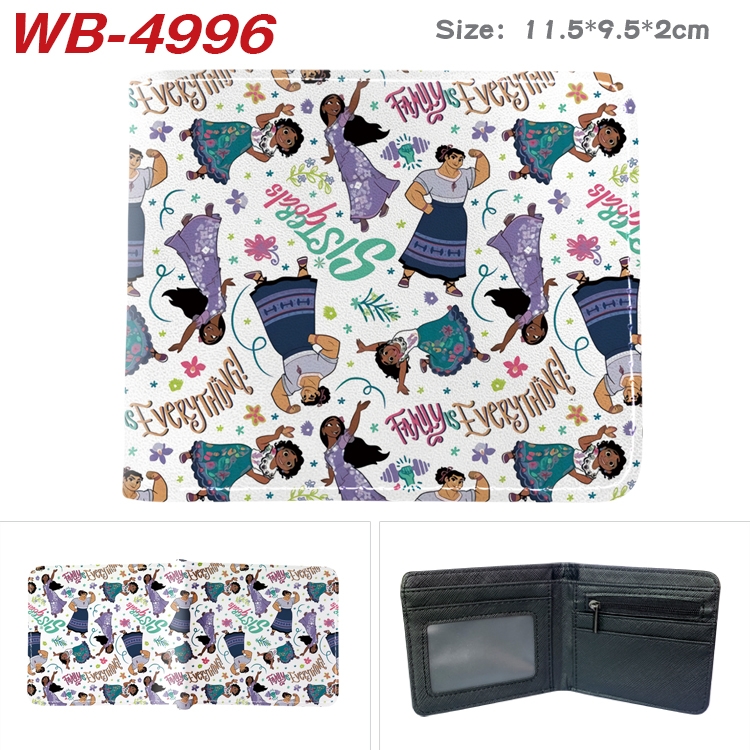 full house of magic Animation color PU leather half fold wallet 11.5X9X2CM WB-4996A