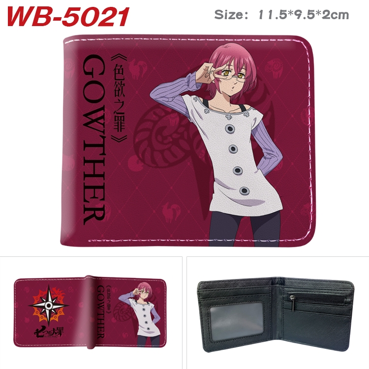 The Seven Deadly Sins Animation color PU leather half fold wallet 11.5X9X2CM WB-5021A