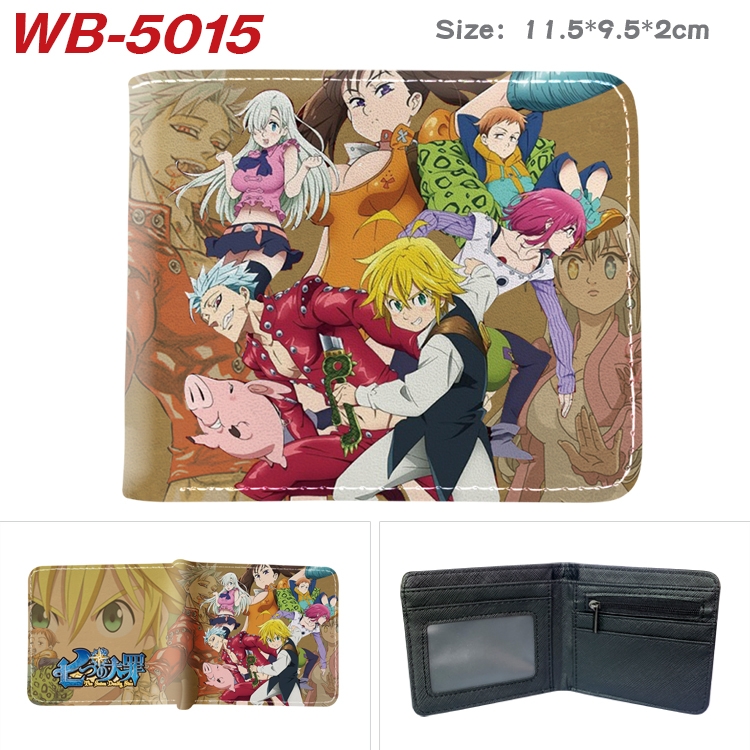 The Seven Deadly Sins Animation color PU leather half fold wallet 11.5X9X2CM WB-5015A