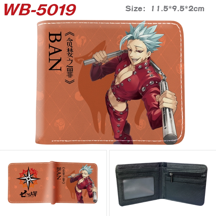 The Seven Deadly Sins Animation color PU leather half fold wallet 11.5X9X2CM WB-5019A
