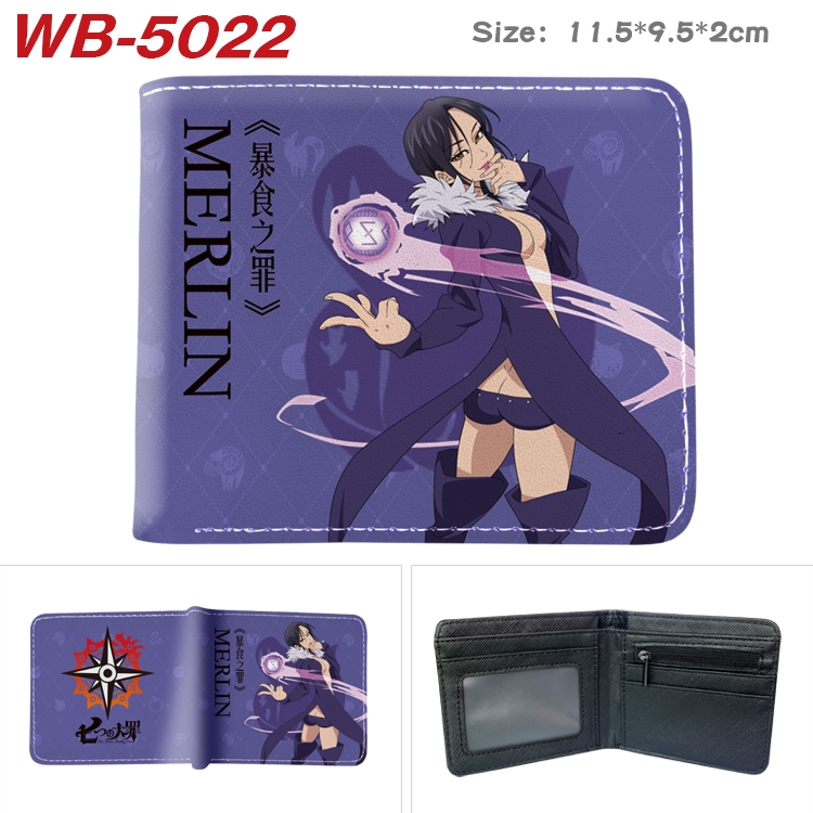 The Seven Deadly Sins Animation color PU leather half fold wallet 11.5X9X2CM WB-5022A