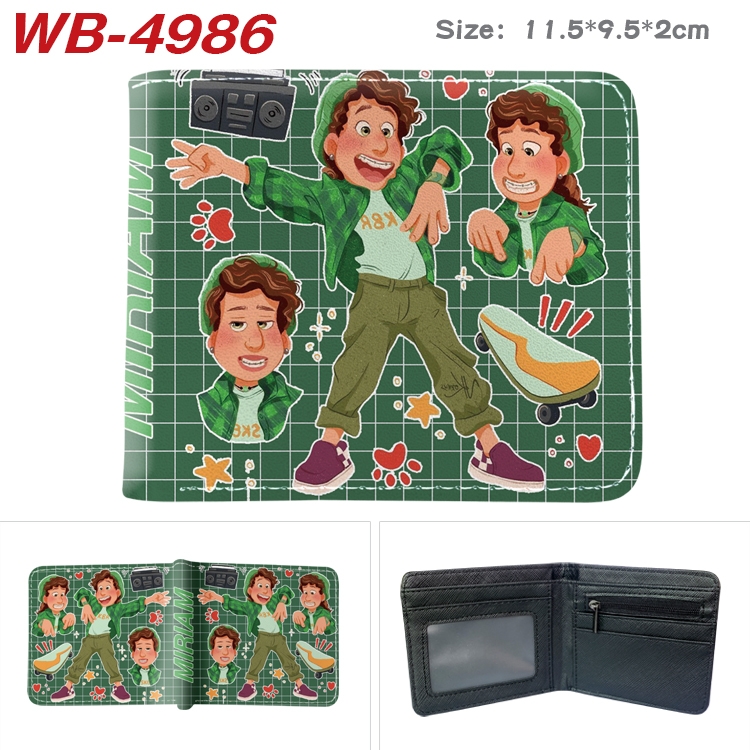 Turning Red Animation color PU leather half fold wallet 11.5X9X2CM WB-4986A