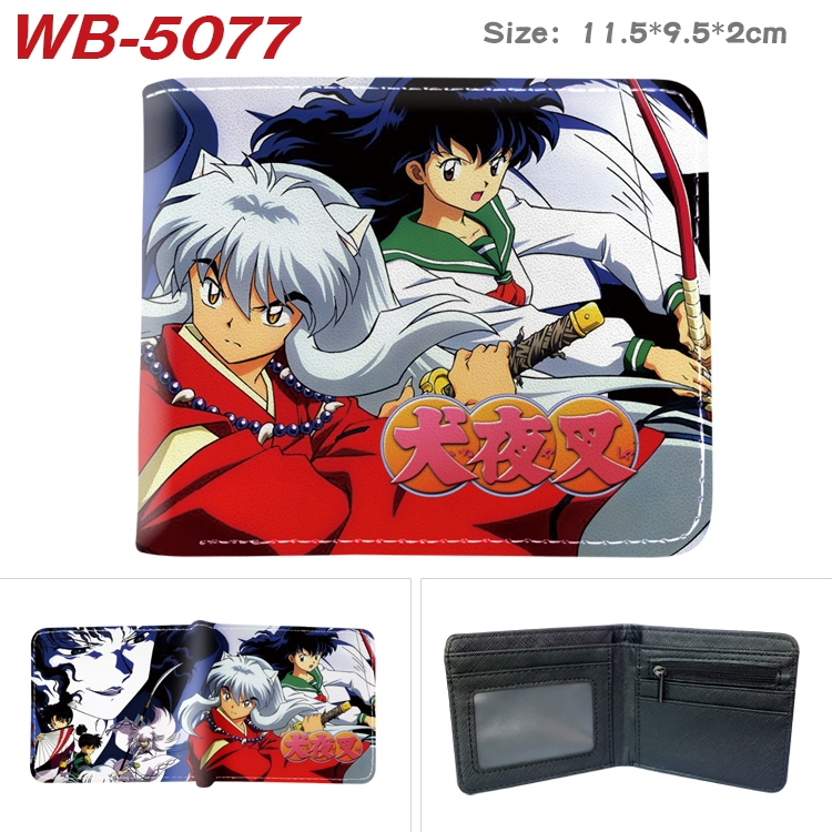 Inuyasha Animation color PU leather half fold wallet 11.5X9X2CM  WB-5077A