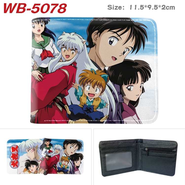 Inuyasha Animation color PU leather half fold wallet 11.5X9X2CM WB-5078A
