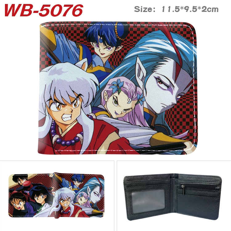 Inuyasha Animation color PU leather half fold wallet 11.5X9X2CM  WB-5076A