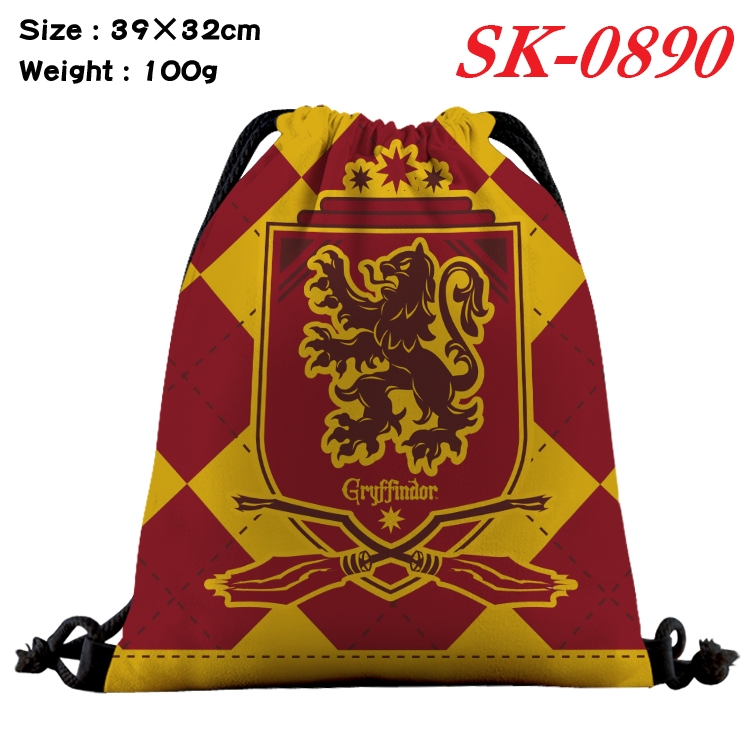 Harry Potter cartoon Waterproof Nylon Full Color Drawstring Pocket 39x32cm SK-0890