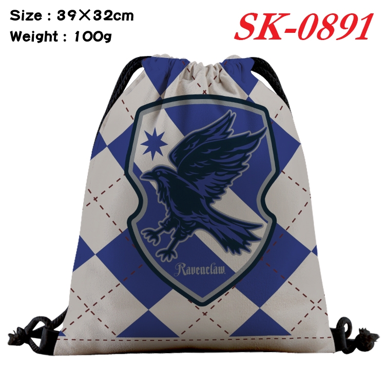 Harry Potter cartoon Waterproof Nylon Full Color Drawstring Pocket 39x32cm SK-0891