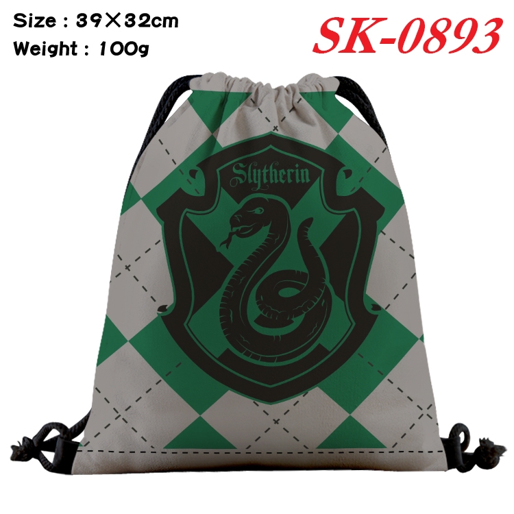 Harry Potter cartoon Waterproof Nylon Full Color Drawstring Pocket 39x32cm SK-0893