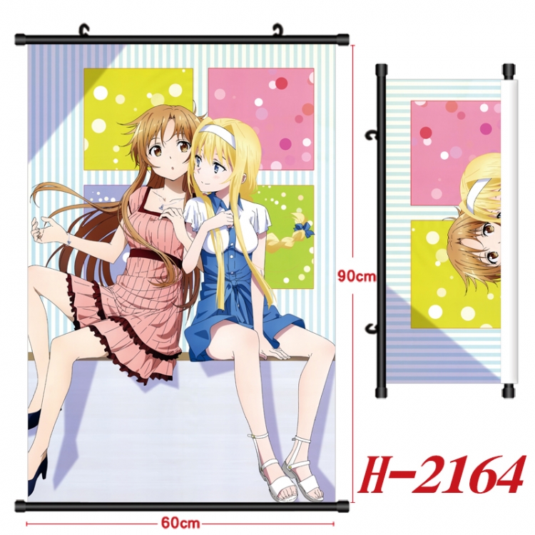 Sword Art Online Anime Black Plastic Rod Canvas Painting Wall Scroll 60X90CM  H-2164A