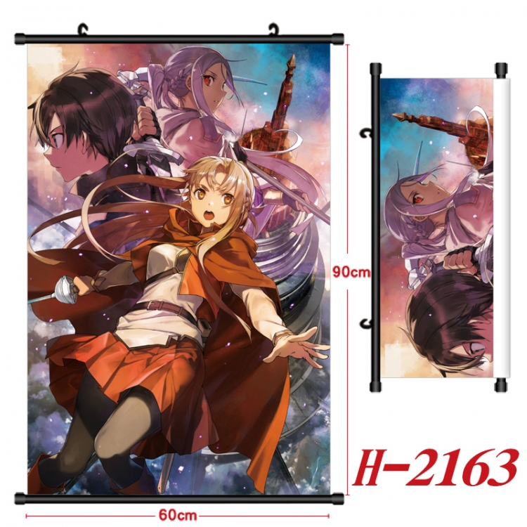 Sword Art Online Anime Black Plastic Rod Canvas Painting Wall Scroll 60X90CM  H-2163A