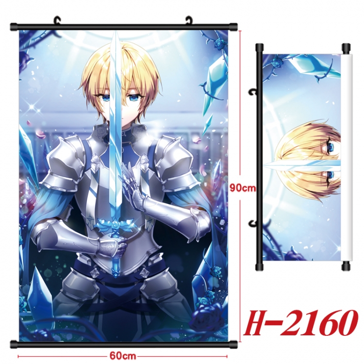 Sword Art Online Anime Black Plastic Rod Canvas Painting Wall Scroll 60X90CM H-2160A