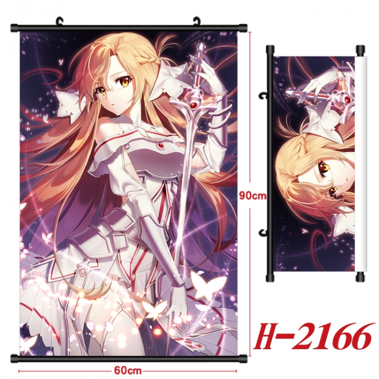 Sword Art Online Anime Black Plastic Rod Canvas Painting Wall Scroll 60X90CM  H-2166A
