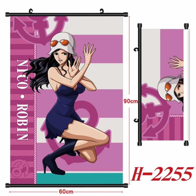 One Piece Anime Black Plastic Rod Canvas Painting Wall Scroll 60X90CM H-2255A