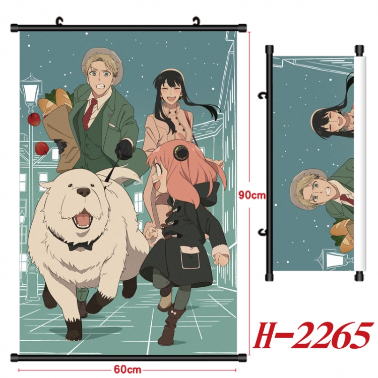 SPY×FAMILY Anime Black Plastic Rod Canvas Painting Wall Scroll 60X90CM H-2265A