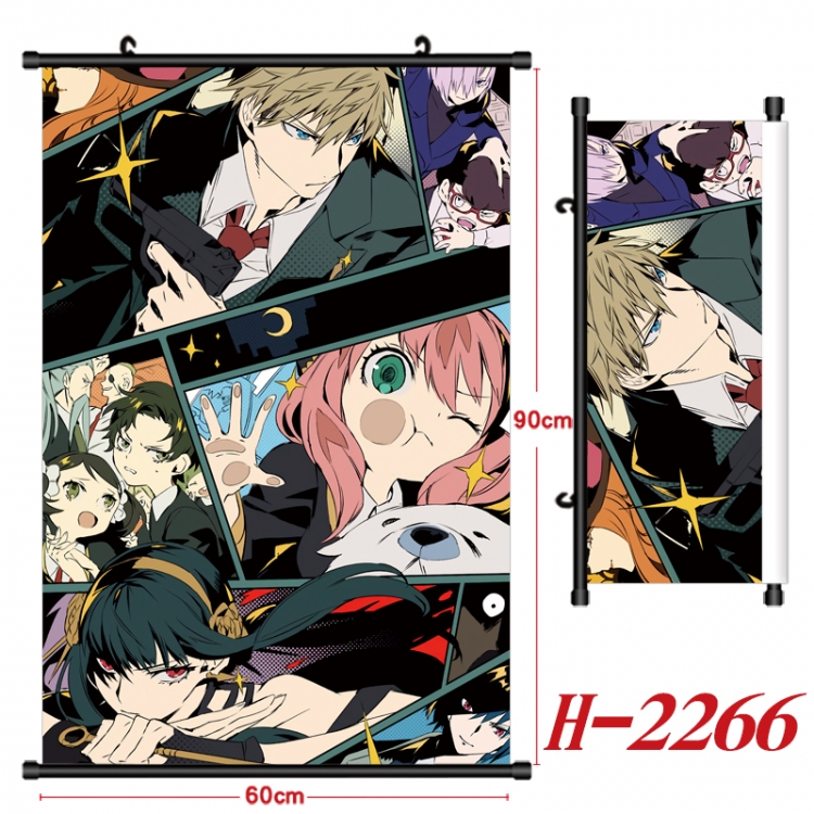 SPY×FAMILY Anime Black Plastic Rod Canvas Painting Wall Scroll 60X90CM H-2266A