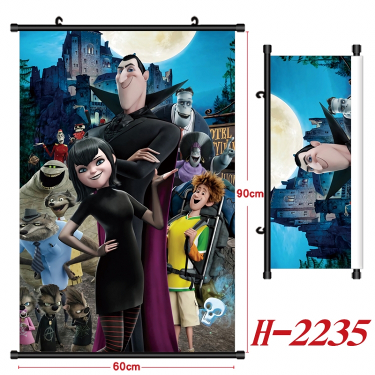 hotel Transylvania Anime Black Plastic Rod Canvas Painting Wall Scroll 60X90CM H-2235A