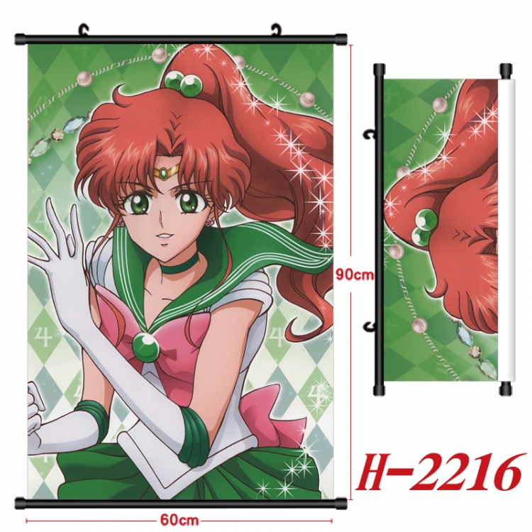 sailormoon Anime Black Plastic Rod Canvas Painting Wall Scroll 60X90CM H-2216A