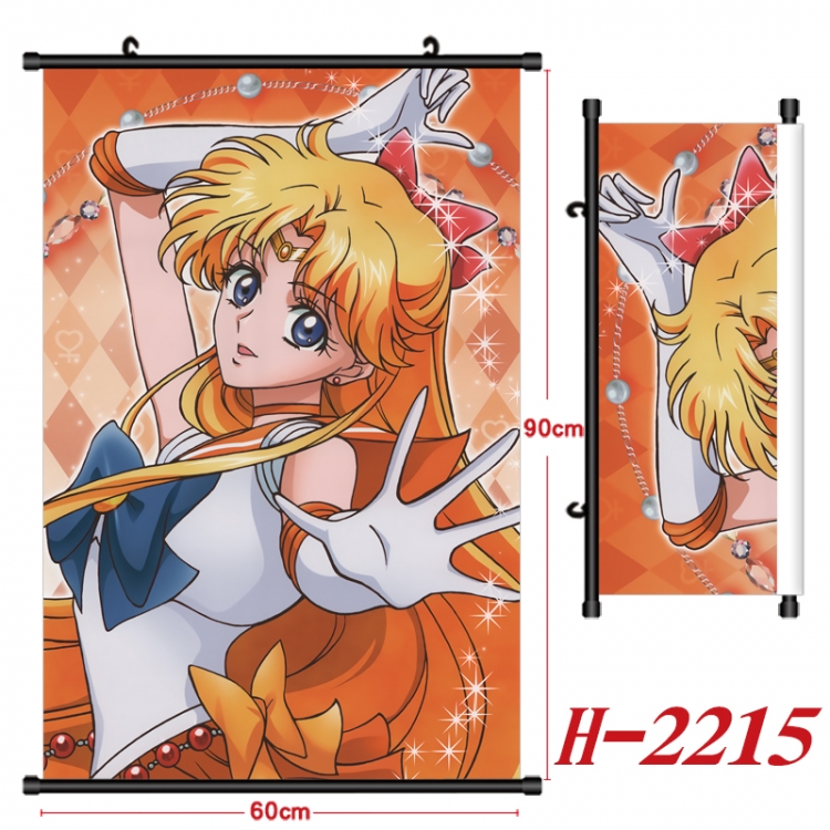 sailormoon Anime Black Plastic Rod Canvas Painting Wall Scroll 60X90CM H-2215A