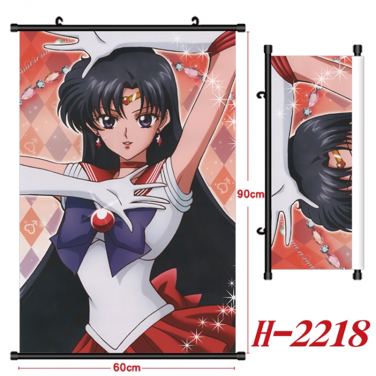 sailormoon Anime Black Plastic Rod Canvas Painting Wall Scroll 60X90CM H-2218A