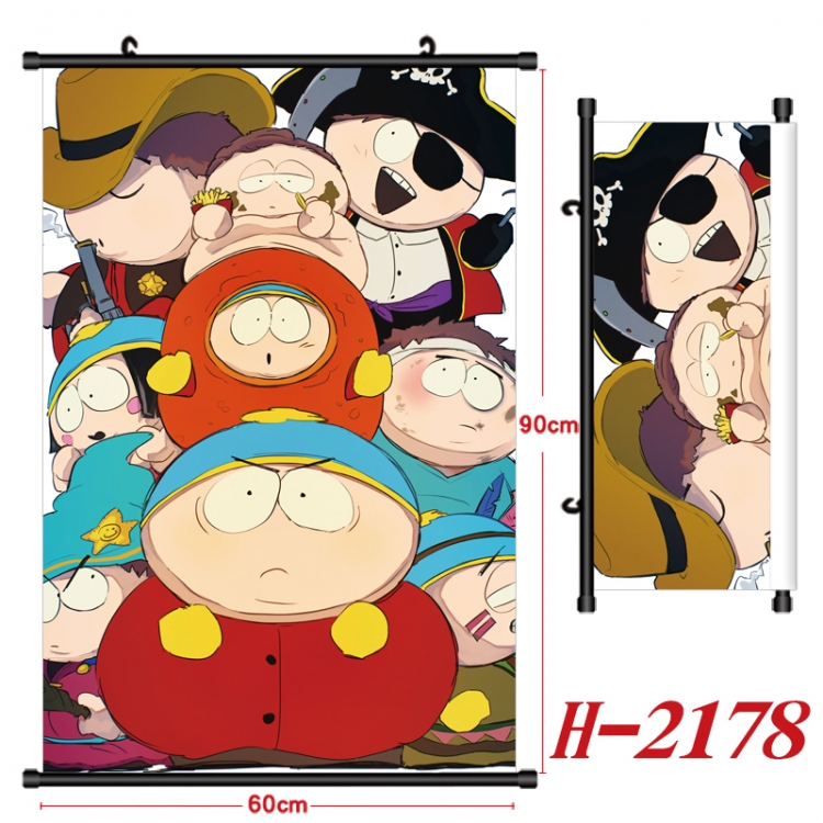 South Park Anime Black Plastic Rod Canvas Painting Wall Scroll 60X90CM H-2178A
