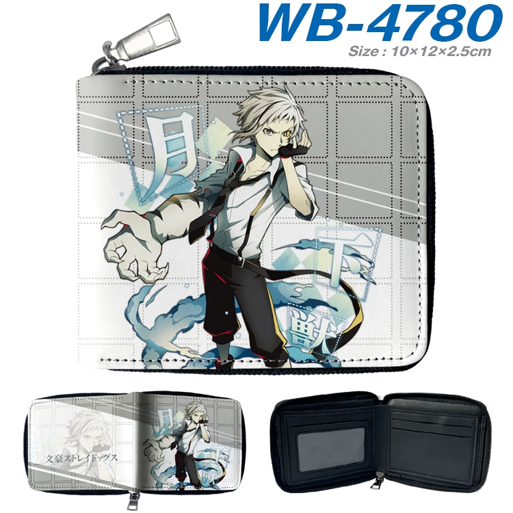 Bungo Stray Dogs Anime color short full zip folding wallet 10x12x2.5cm WB-4780A