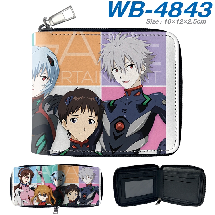 EVA Anime color short full zip folding wallet 10x12x2.5cm WB-4843A