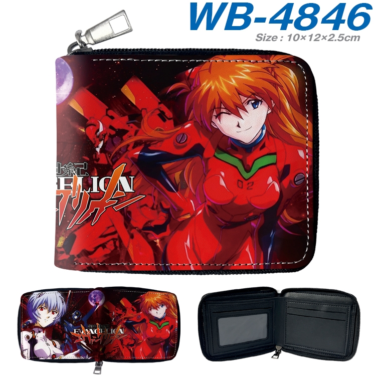 EVA Anime color short full zip folding wallet 10x12x2.5cm WB-4846A