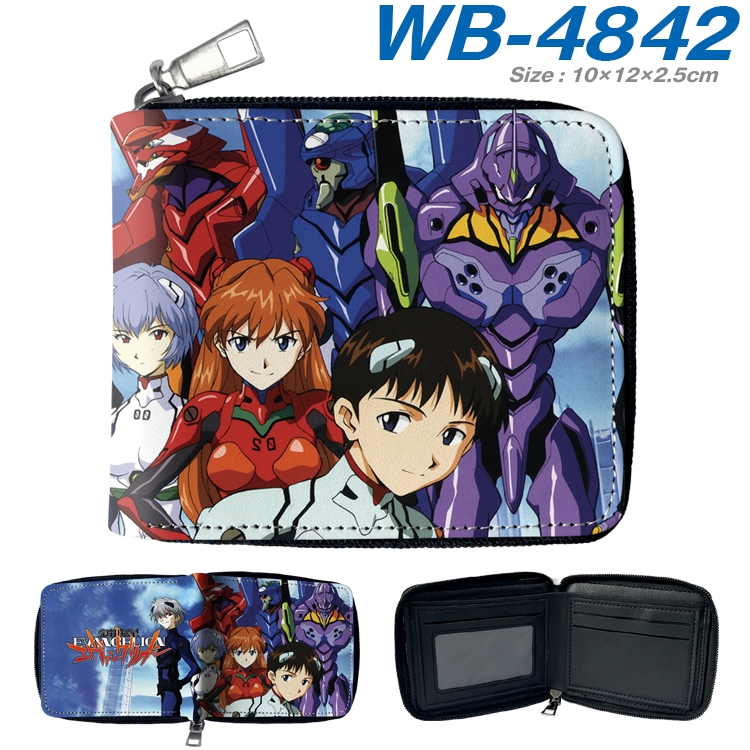 EVA Anime color short full zip folding wallet 10x12x2.5cm WB-4842A