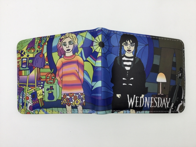 TheAddamsFamily Anime two fold  Short wallet 11X9.5CM