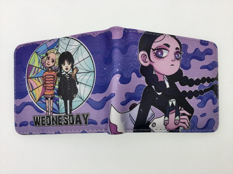 TheAddamsFamily Anime two fold  Short wallet 11X9.5CM