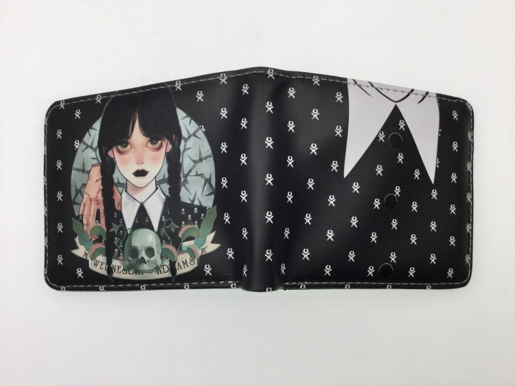 TheAddamsFamily Anime two fold  Short wallet 11X9.5CM