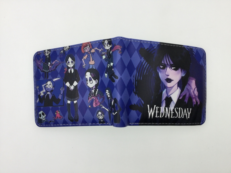 TheAddamsFamily Anime two fold  Short wallet 11X9.5CM