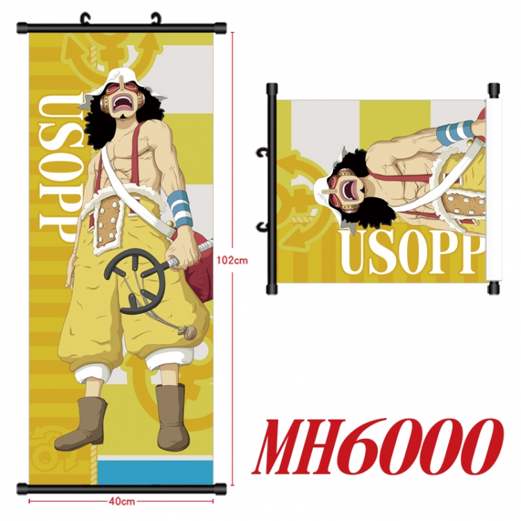 One Piece Anime black Plastic rod Cloth painting Wall Scroll 40X102CM MH6000A