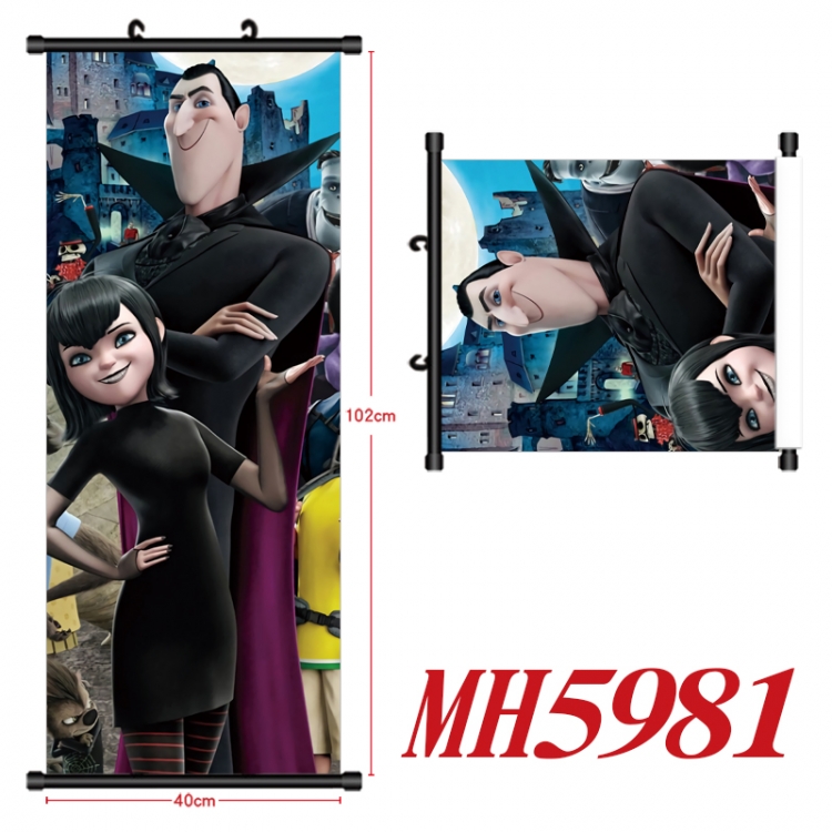 hotel Transylvania Anime black Plastic rod Cloth painting Wall Scroll 40X102CM MH5981A