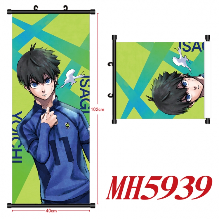 BLUE LOCK Anime black Plastic rod Cloth painting Wall Scroll 40X102CM  MH5939A