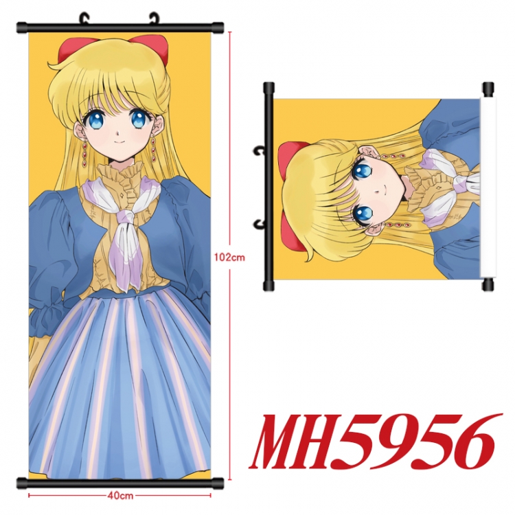 sailormoon Anime black Plastic rod Cloth painting Wall Scroll 40X102CM MH5956A